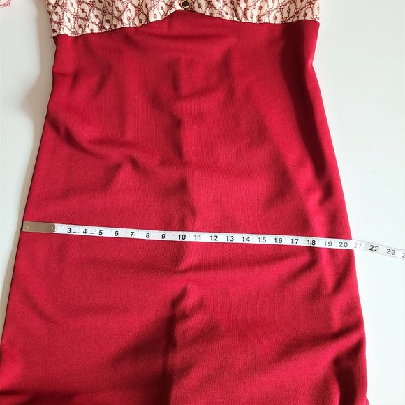 Vintage red and cream maxi dress from 1970s. - Picture 14 of 14